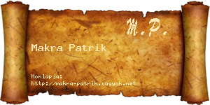 Makra Patrik névjegykártya