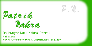 patrik makra business card